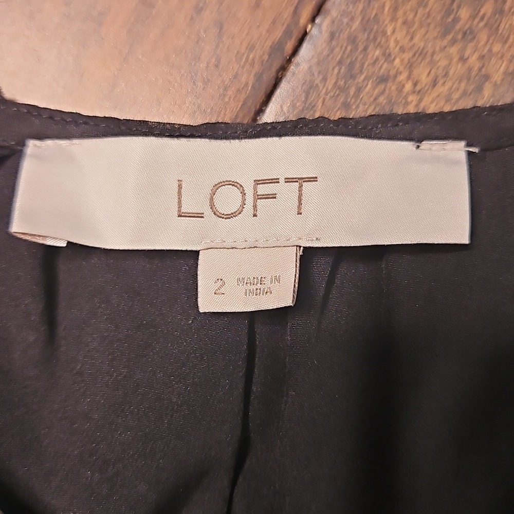 LOFT Black Midi Sundress with Button Front - Picture 9 of 10